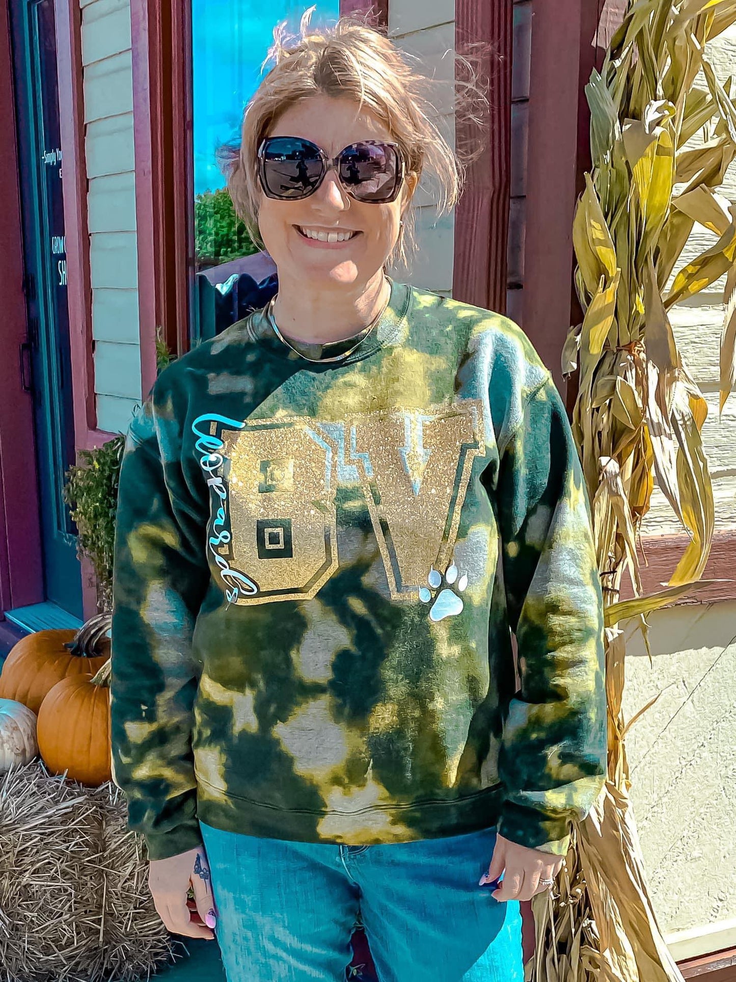Forrest Green Reverse Tie Dye Sweatshirt
