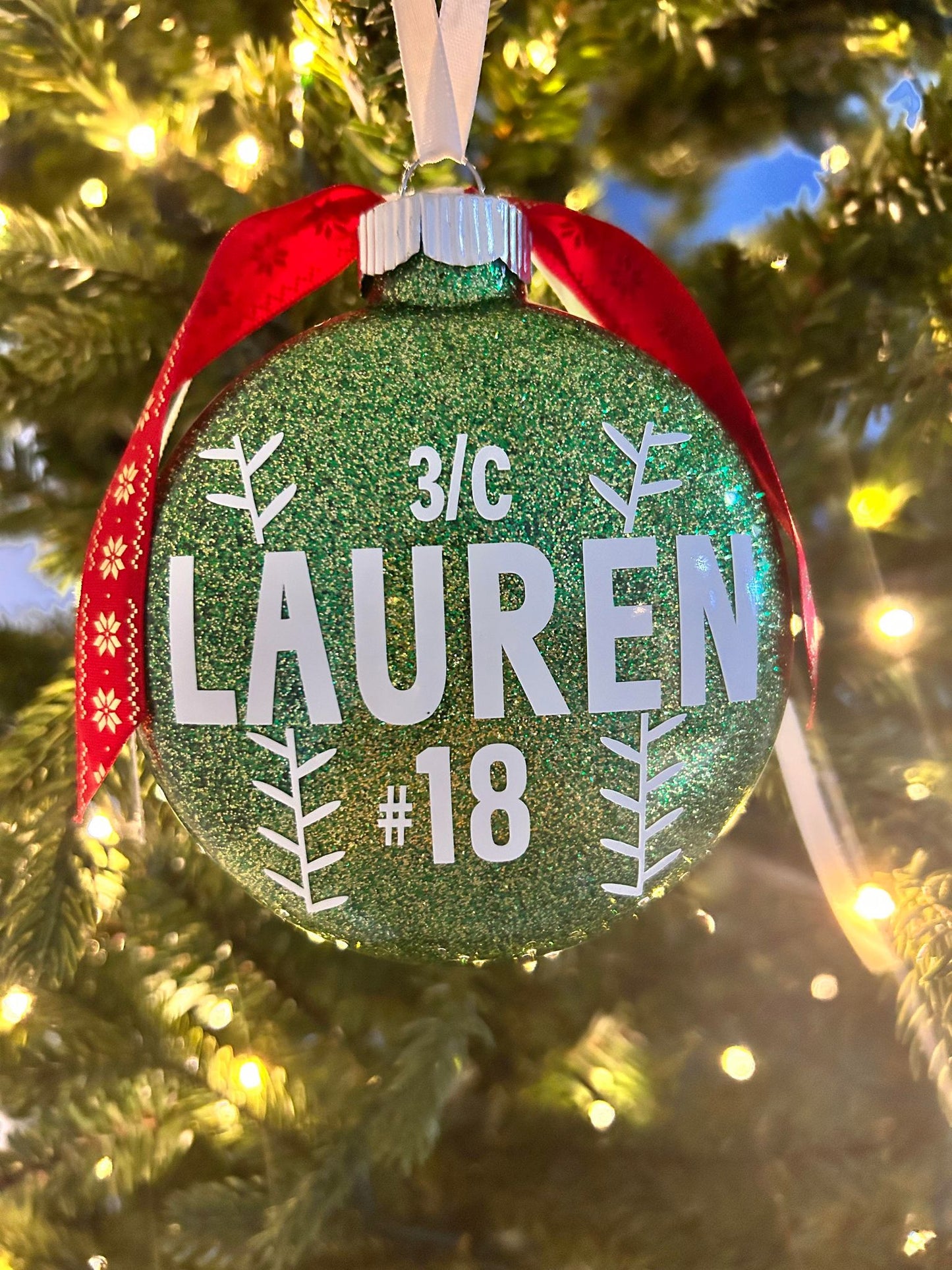 Personalized BVA Sport Glitter Ornament