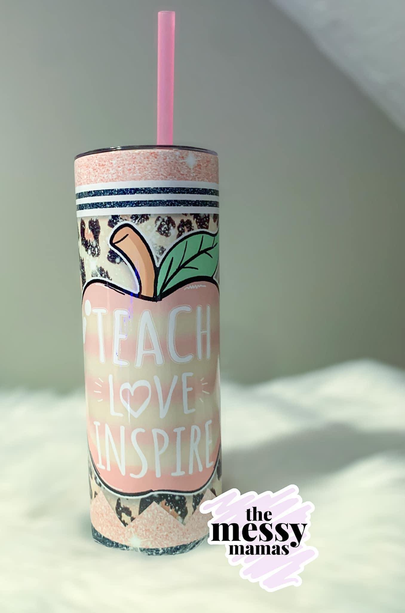 Teacher Leopard Pencil 20oz Tumbler