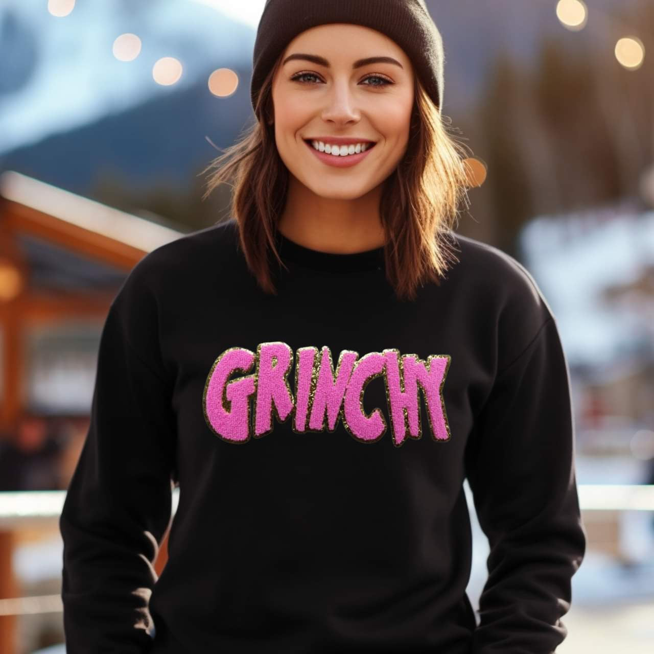 Grinchy Chenille Patch Sweatshirt
