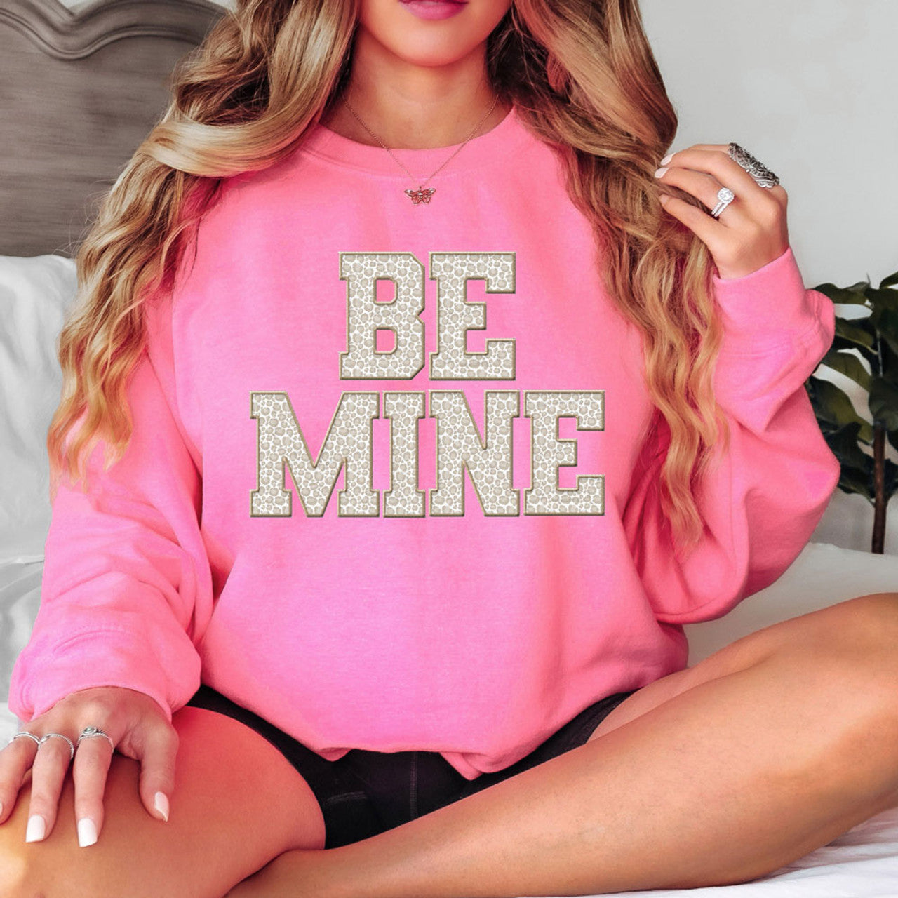Be Mine Leopard Crewneck