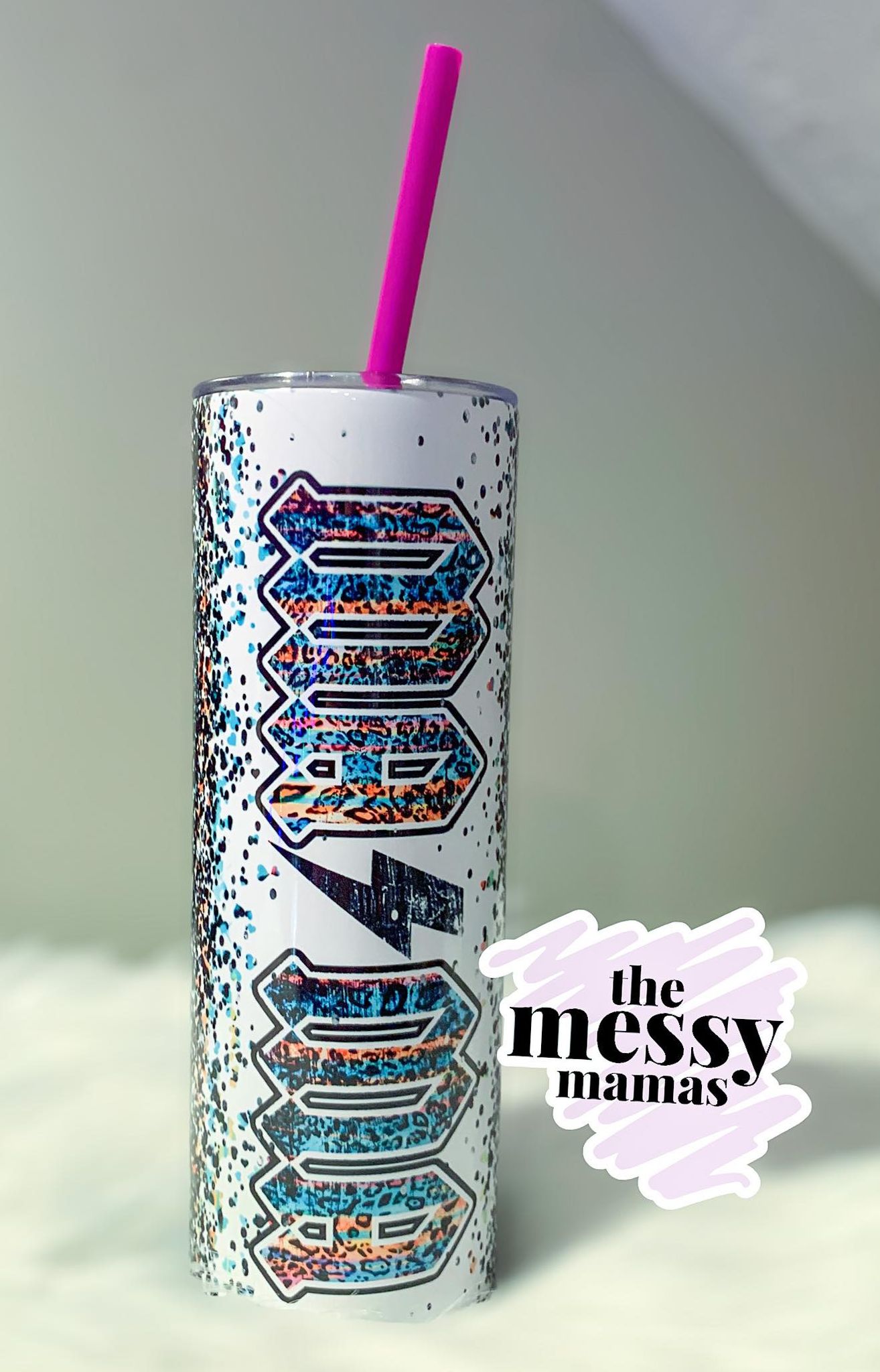 Distressed Mama 20oz Faux Shimmer Tumbler