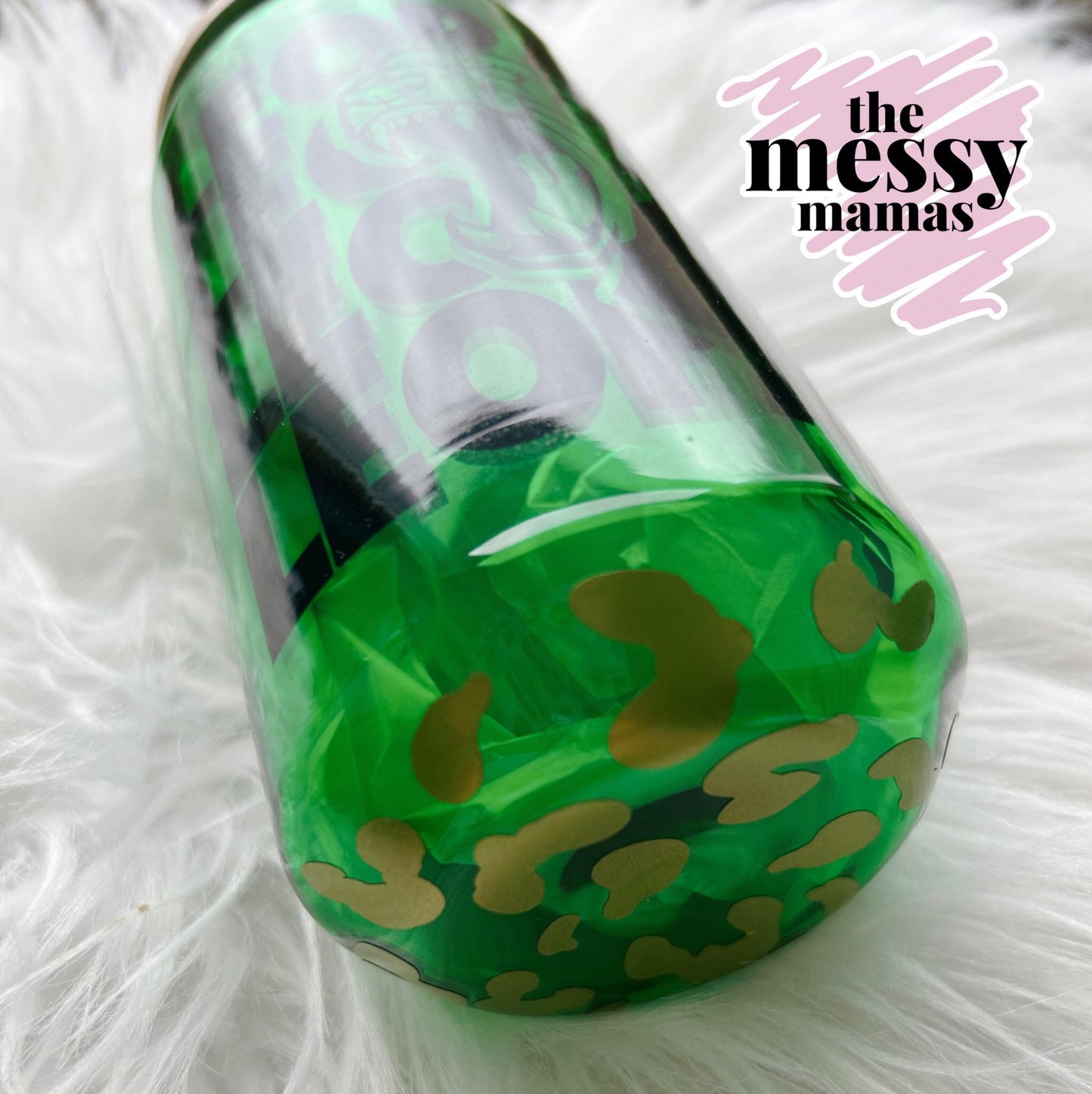 Leopards Green 16oz Glass Can