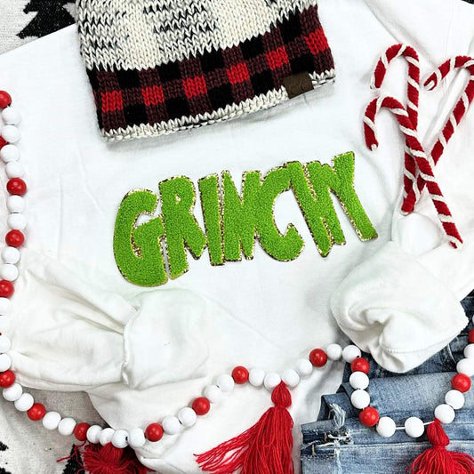 Grinchy Chenille Patch Sweatshirt