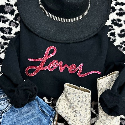 Lover Sequins Patch Sweatshirt