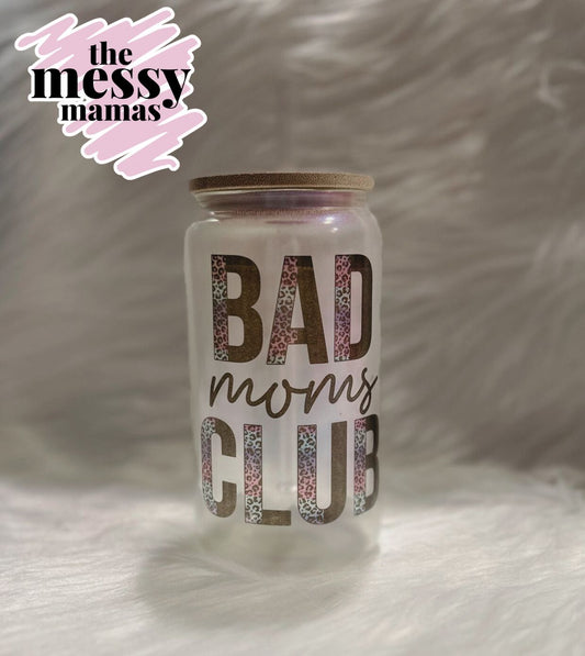 Bad Moms Club 16oz Shimmer Glass Can